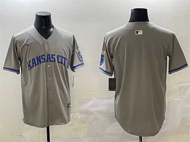 Men%27s Kansas City Royals Blank Gray 2024 Away Limited Stitched Jersey